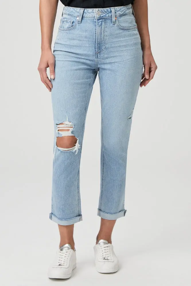 Paige High Rise Brigitte Raw Hem Cuff Jeans In Cori Destructed 1