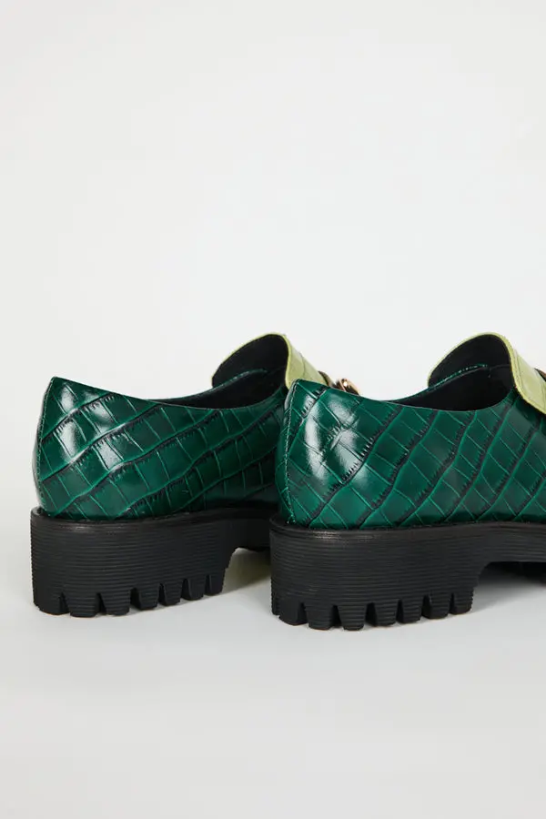 Intentionally Blank Hk2 Lug Sole Loafer In Forest Floor Combo 5