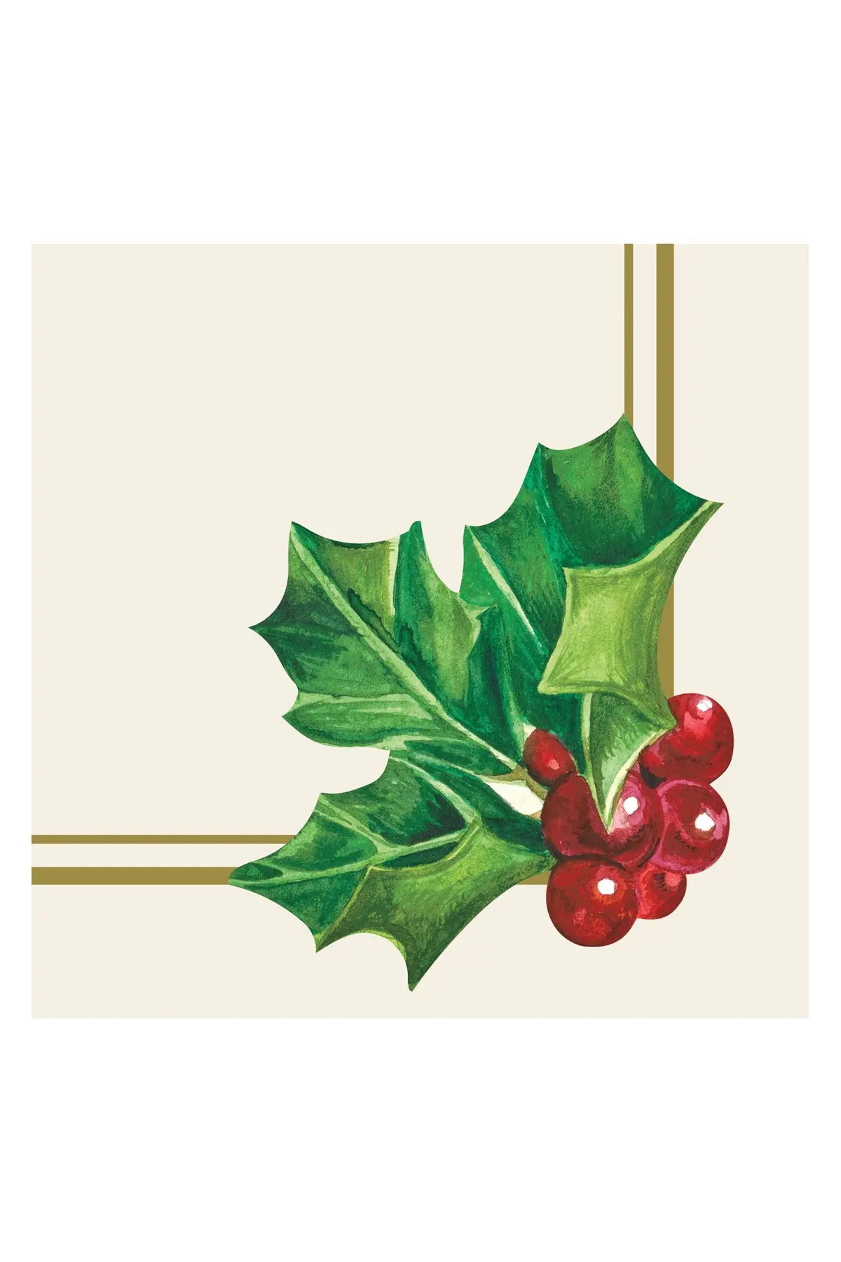 Hester & Cook Holly Cocktail Napkin - Set Of 20 1