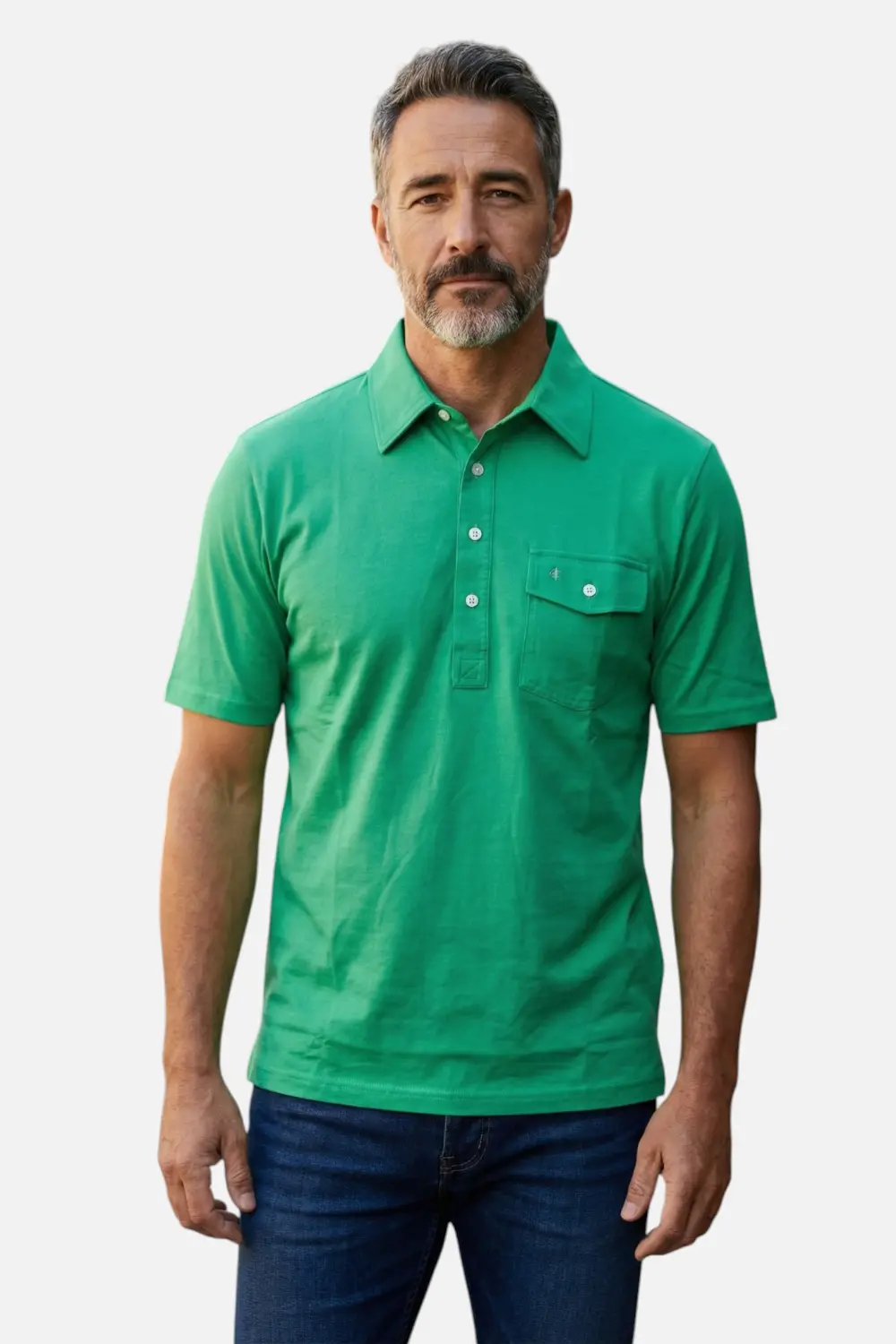 Criquet Men's Performance Players Shirt In Golf Green 1