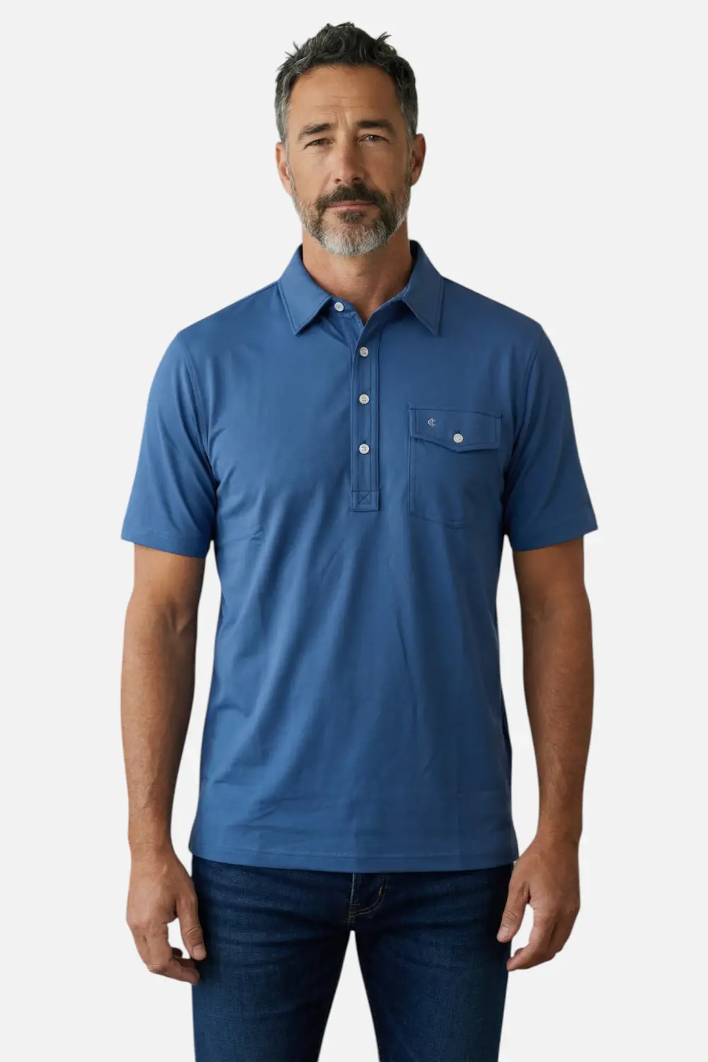 Criquet Men's Performance Sport Players Shirt In Vintage Navy 1