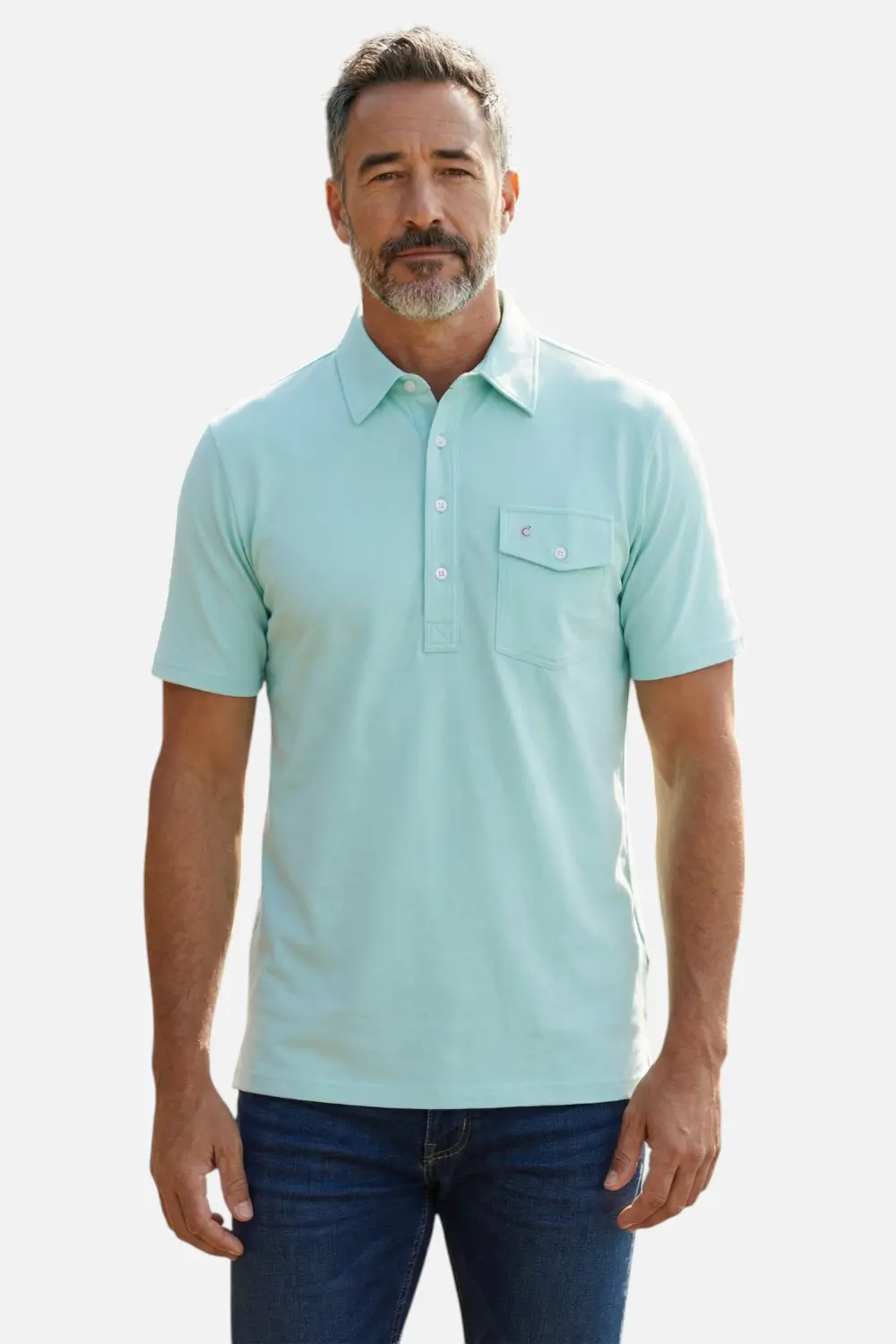 Criquet Men's Performance Players Shirt In Sea Breeze 1