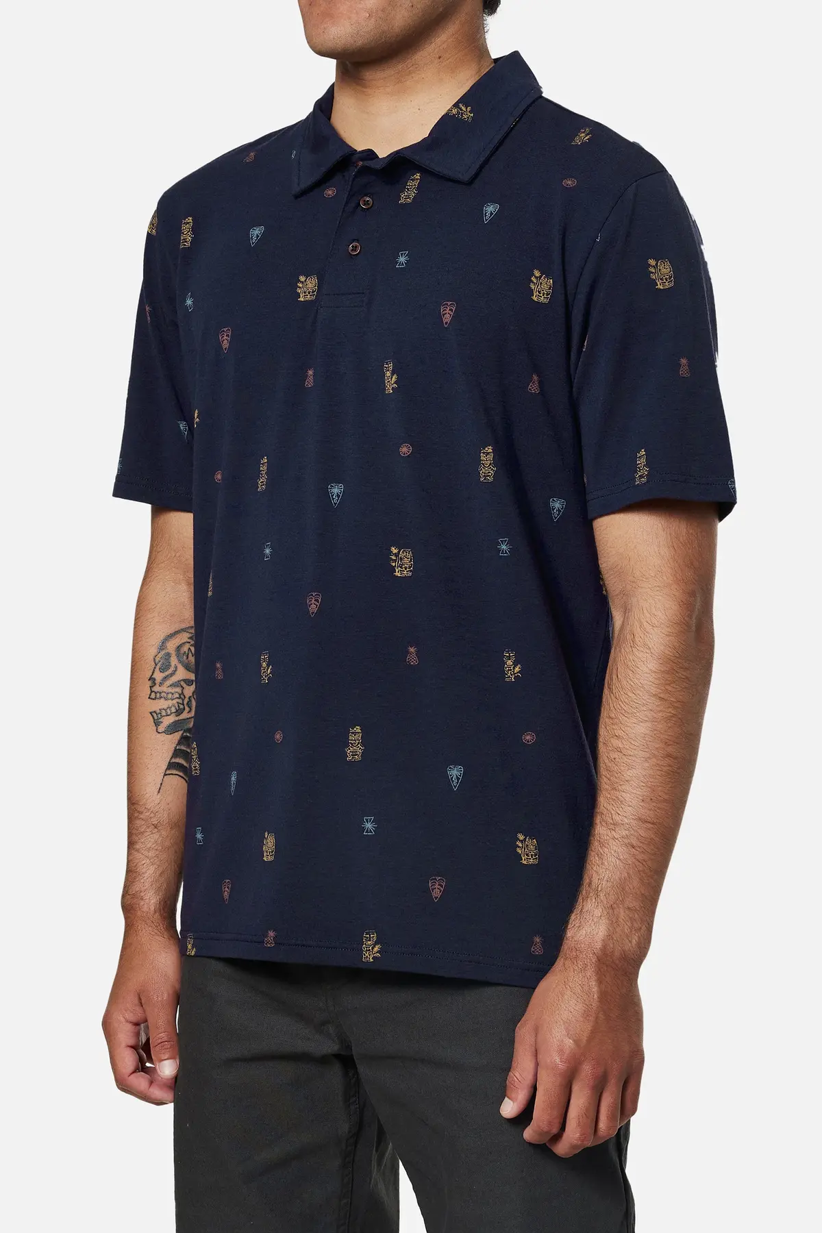 Katin Idol Print Polo Short Sleeve In Polar Navy 2