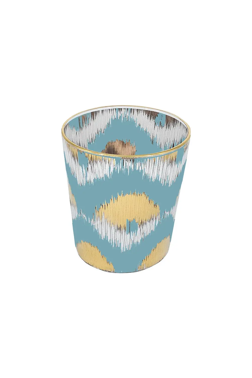 Les Ottomans Ikat Small Water Glass In Blue 1