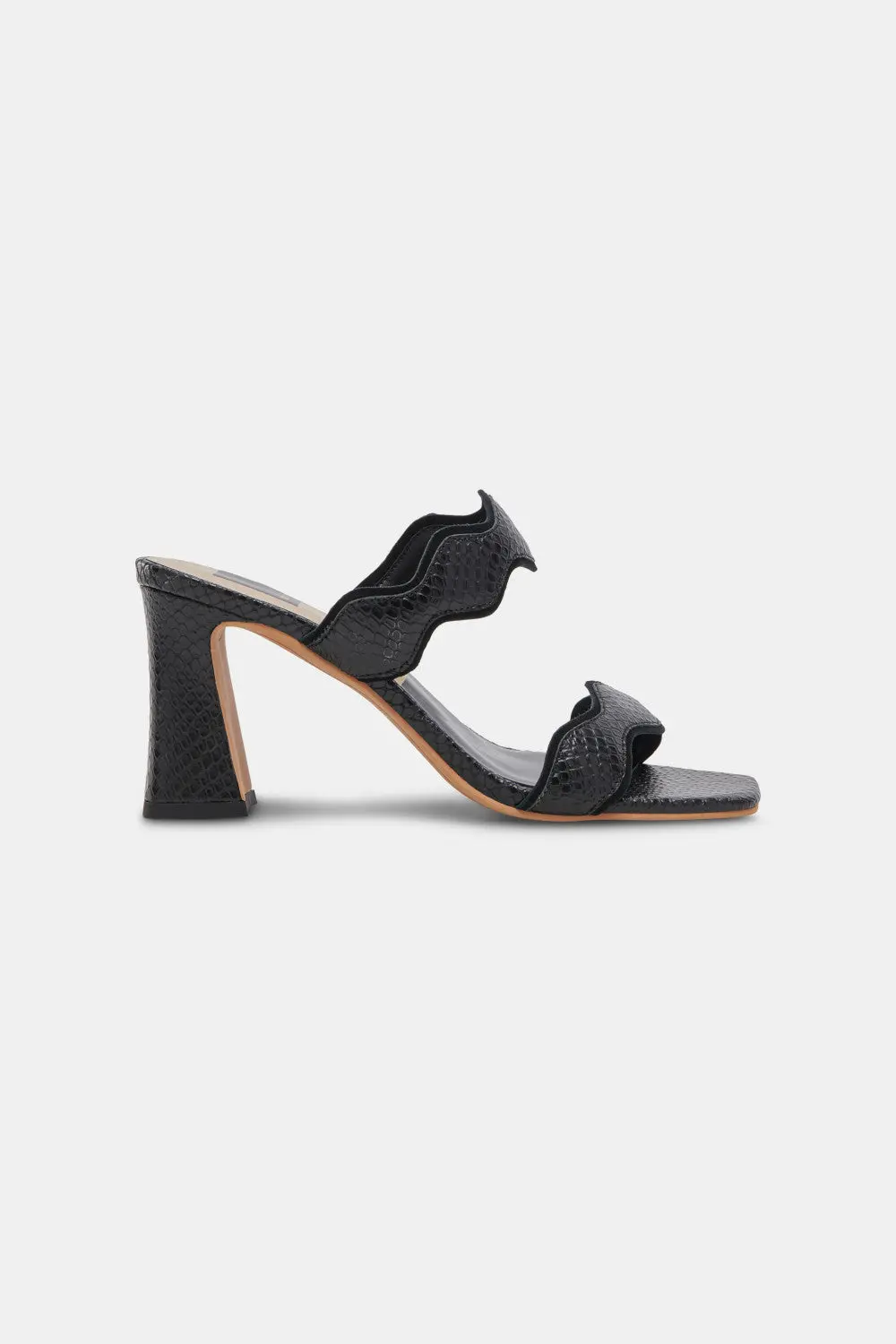 Dolce Vita Ilva Heels In Onyx Embossed Leather 1