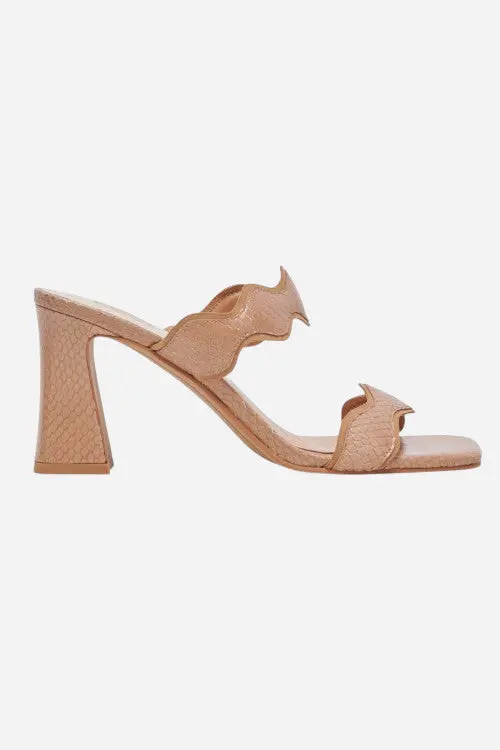 Dolce Vita Ilva Heels In Toffee Embossed Leather 1