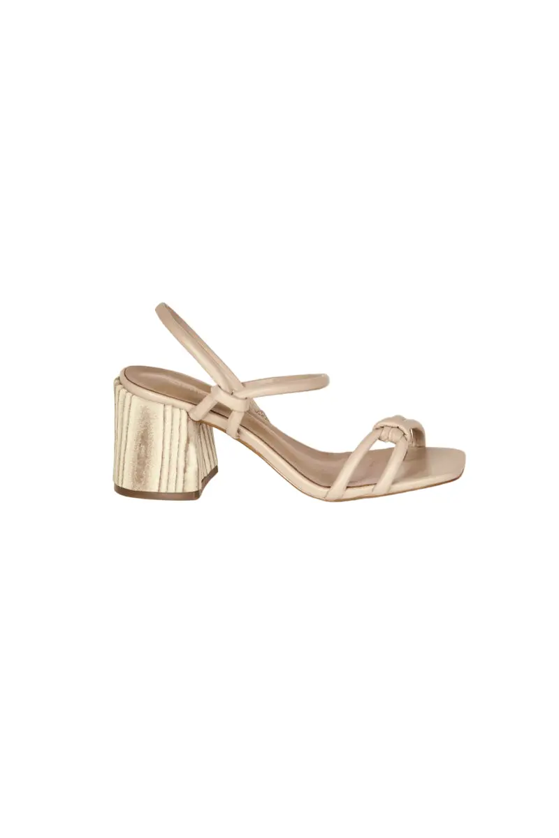 Intentionally Blank Sky Knotted Heel Sandals In Oatmilk 1