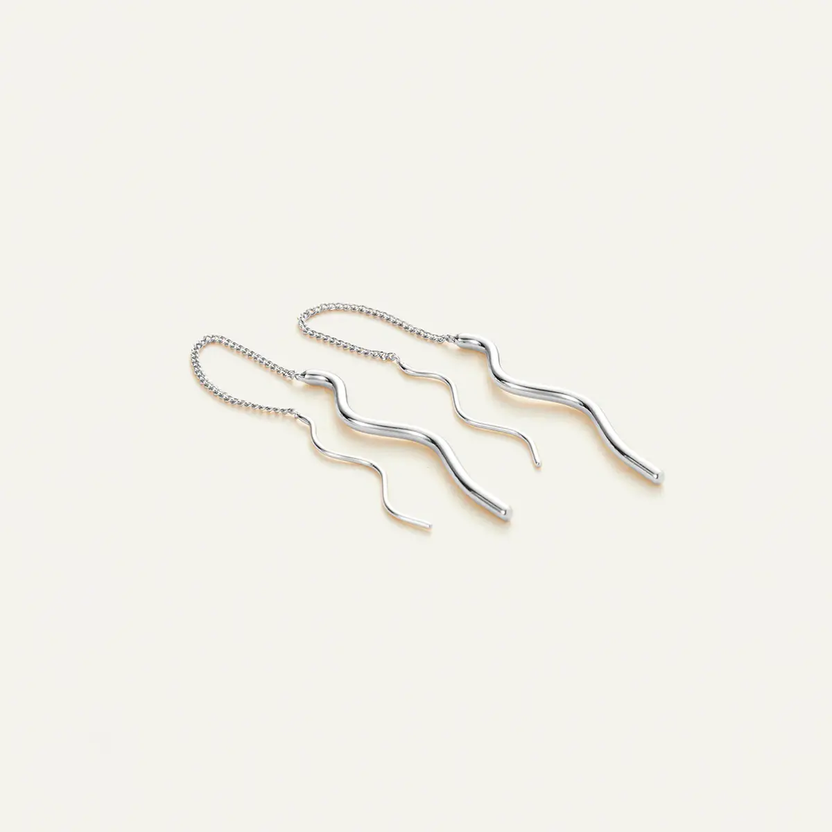 Jenny Bird Squiggle Threaders In Silver 1