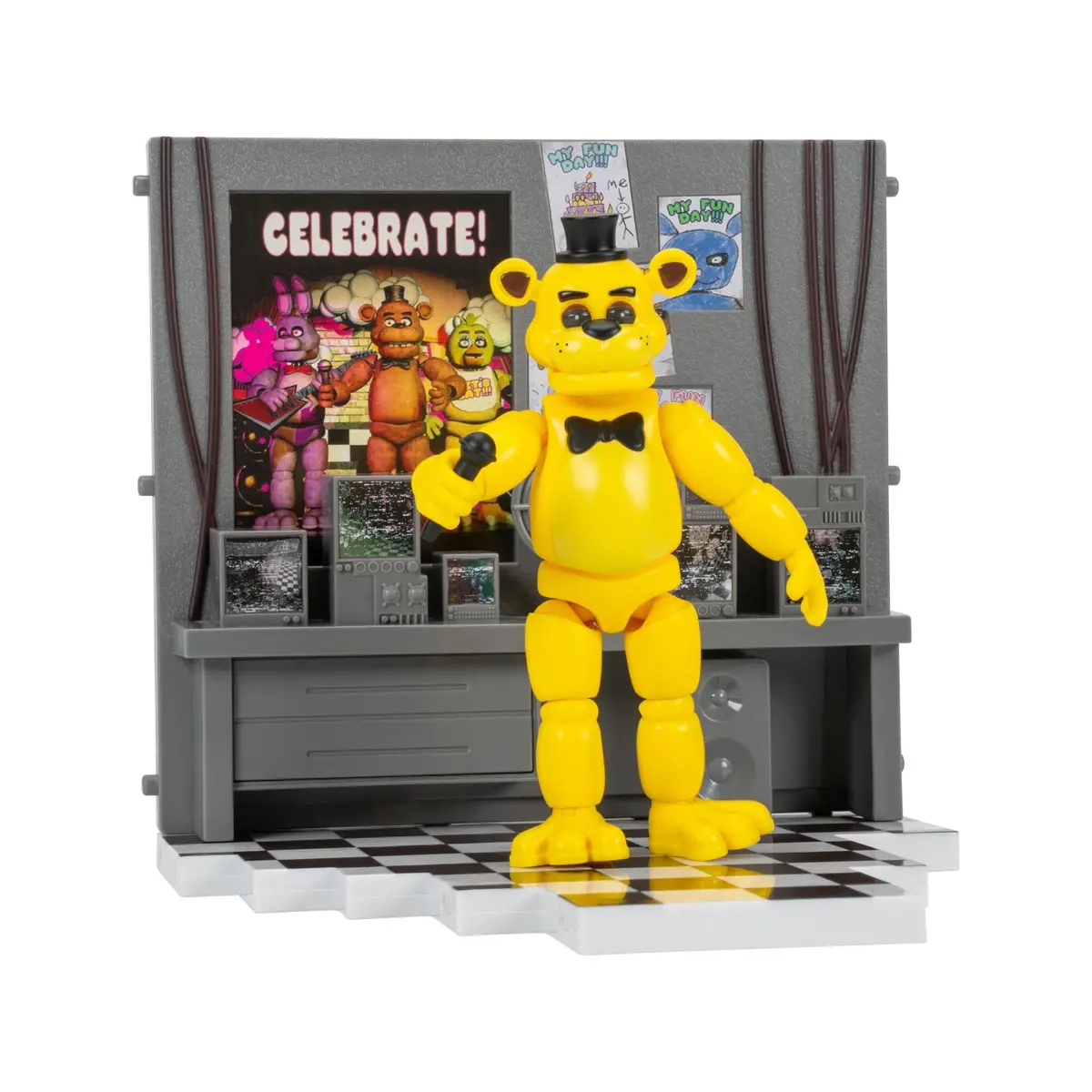 Five Nights At Freddy’S Golden Freddy Office Set - 5-Inch Articulated Figure 1