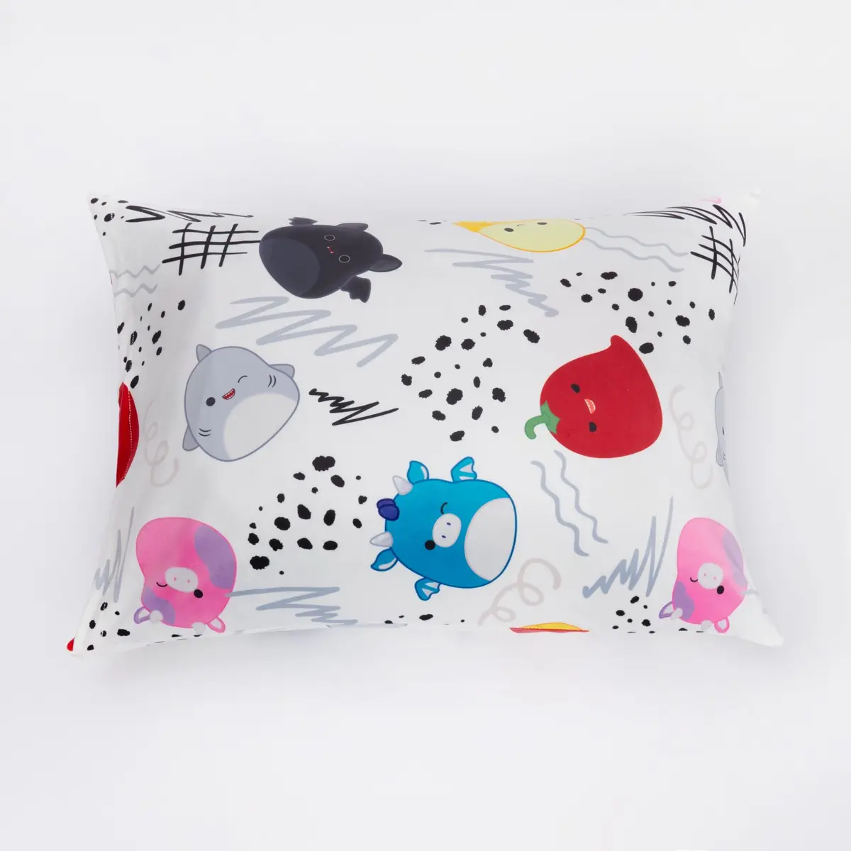 "Squish Vibes" White Squishpillow Pillowcase (Standard) 1
