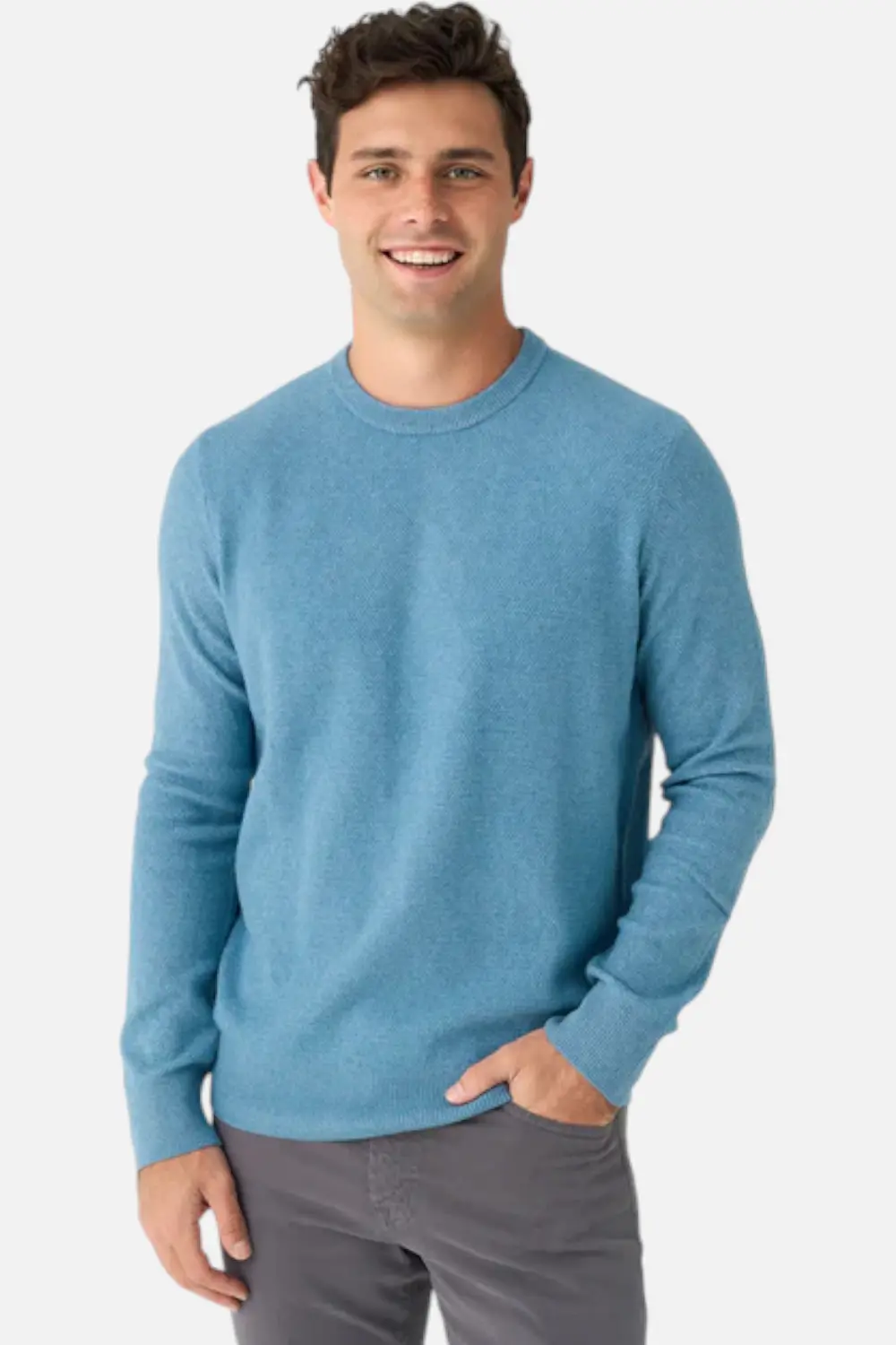 Faherty Men's Jackson Crew Sweater Stormy Lake Heather 1