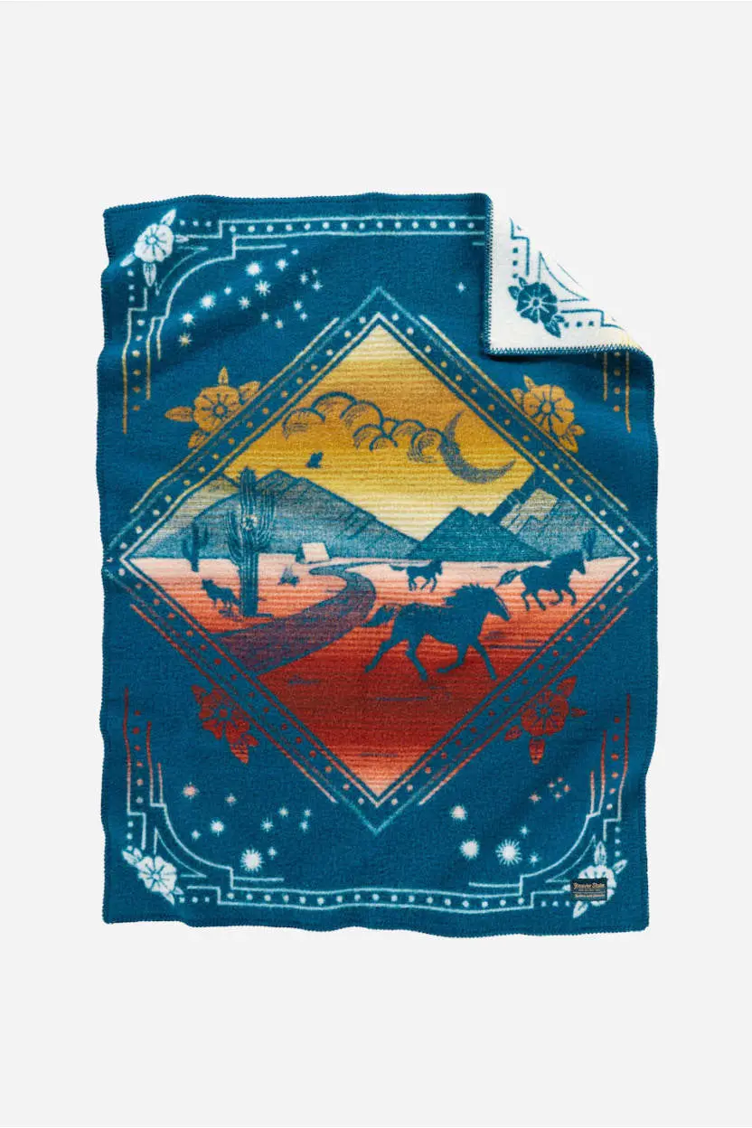 Pendleton Woolen Mills Jacquard Crib Blanket In Wind Riders 1