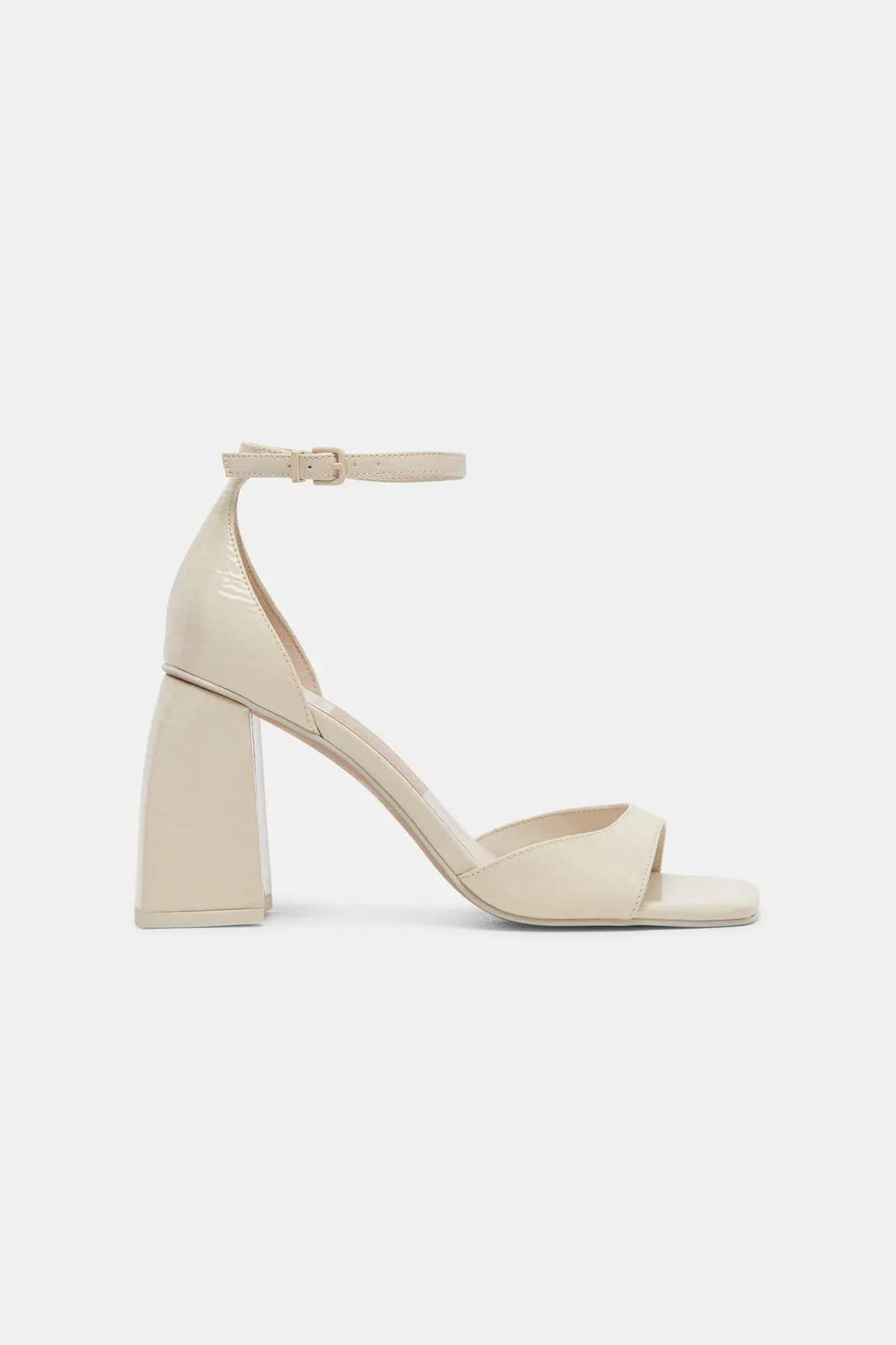 Dolce Vita Janey Heels In Ivory Crinkle Patent 1