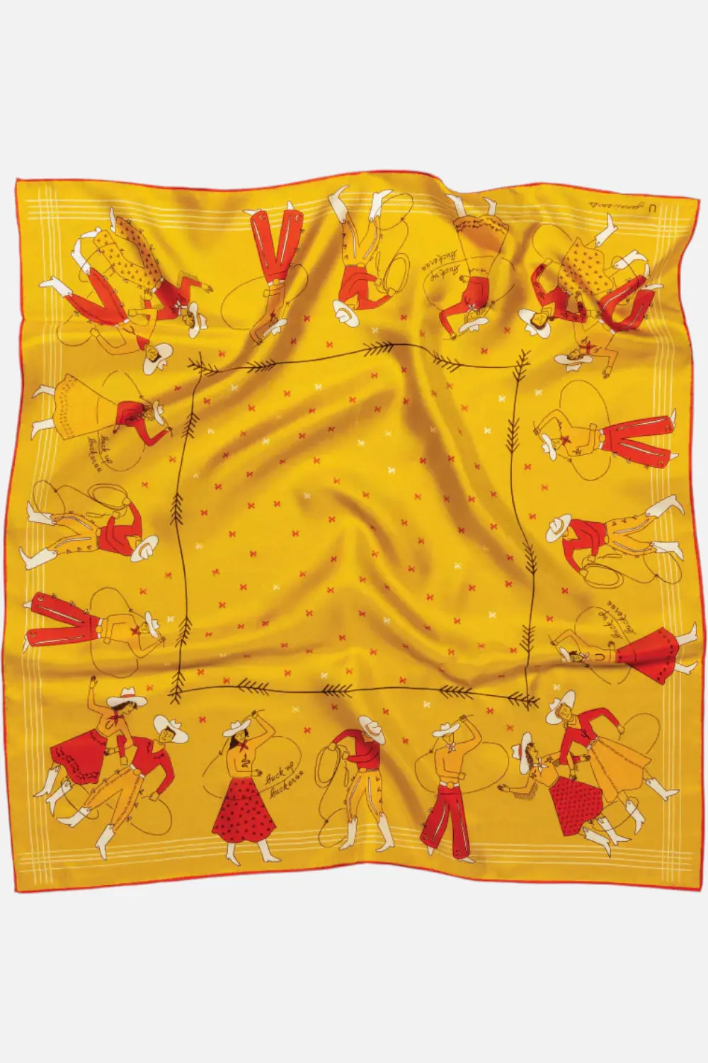 Jenni Earle Buck Up Buckaroo Silk Scarf 1