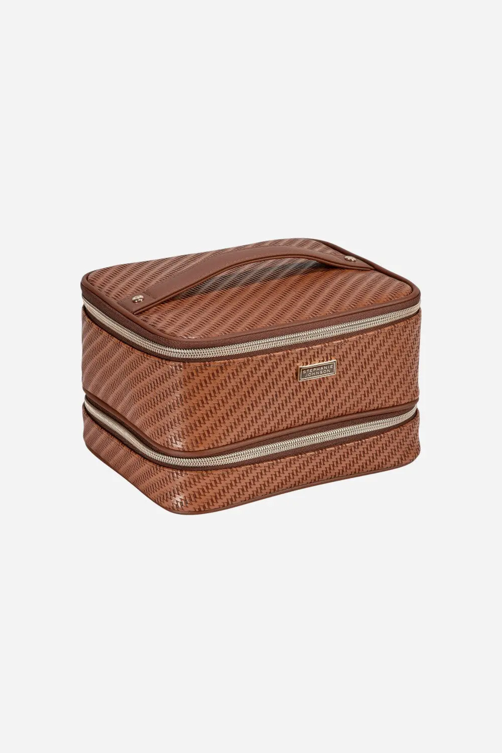 Stephanie Johnson Jenny Train Case In Rosewood Cognac 1