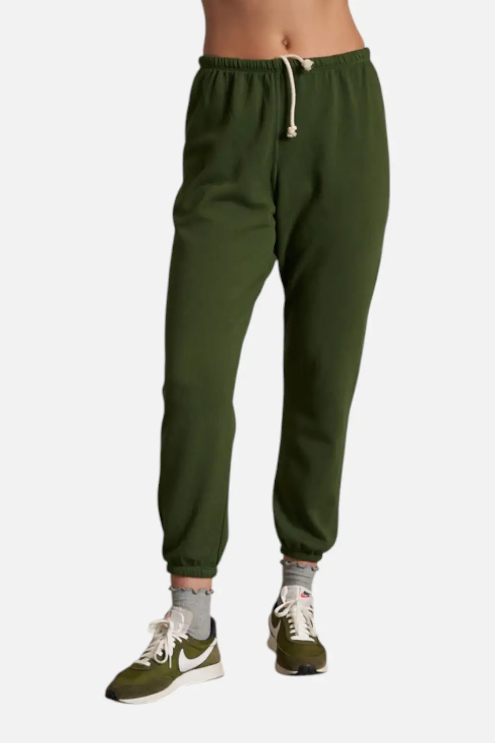 Perfect White Tee Women's Johnny French Terry Sweatpant In Fern Green 1