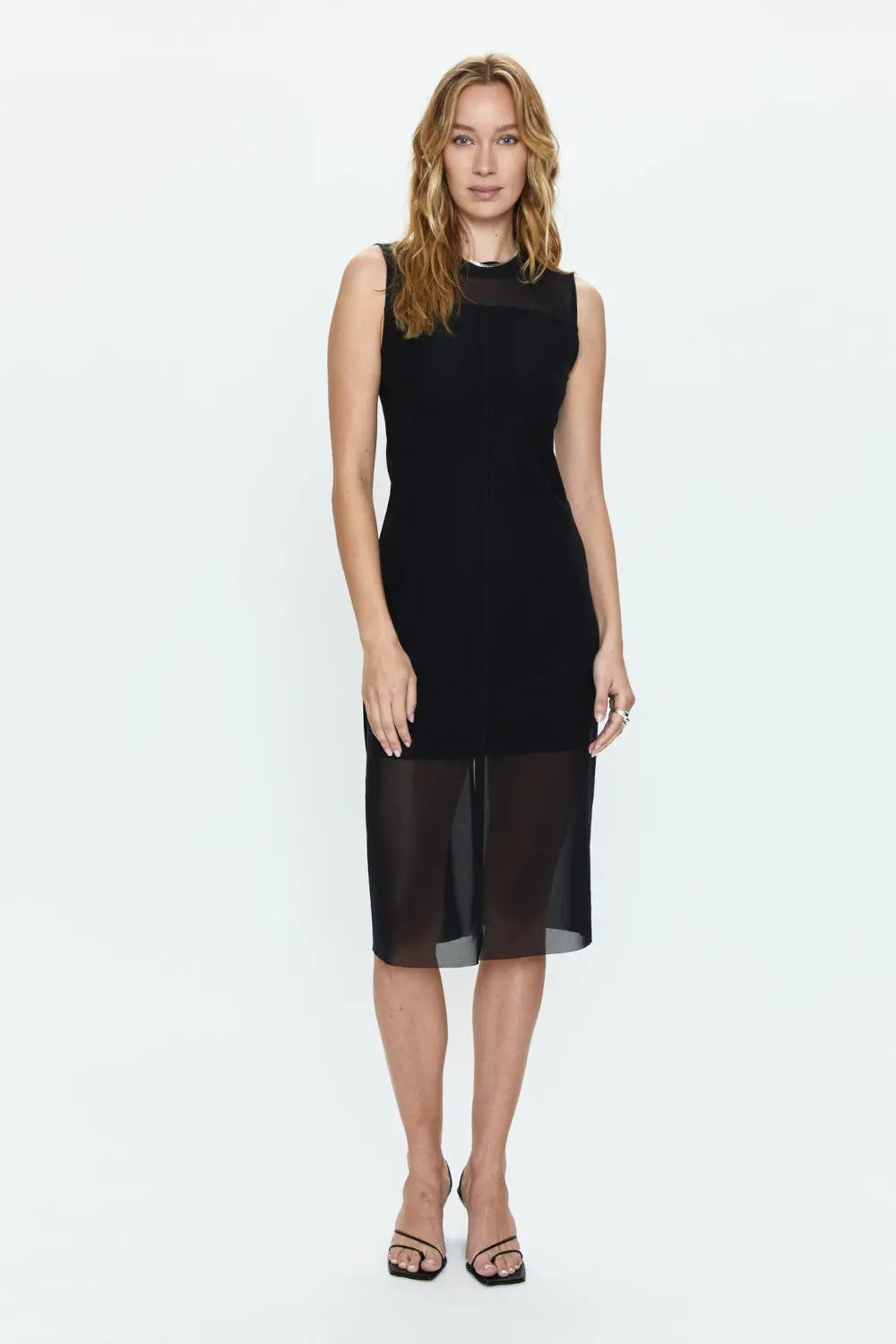 Pistola June Sleeveless Midi Dress In Noir 1