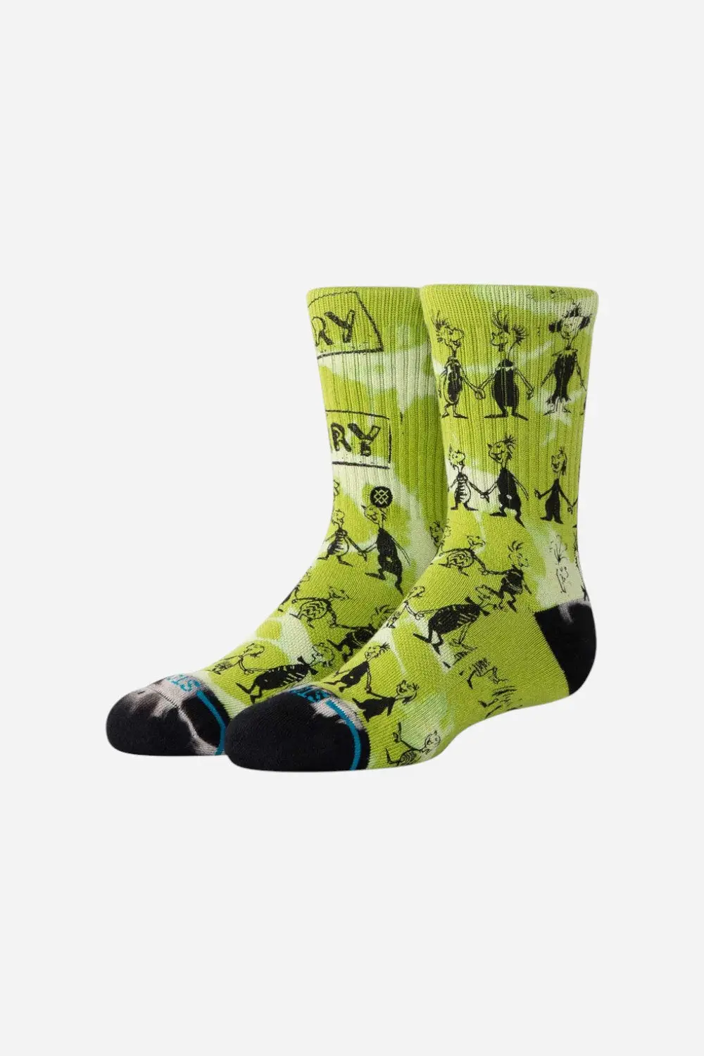 Stance The Grinch Crew Socks In Down In Whovile Green - Kids 1