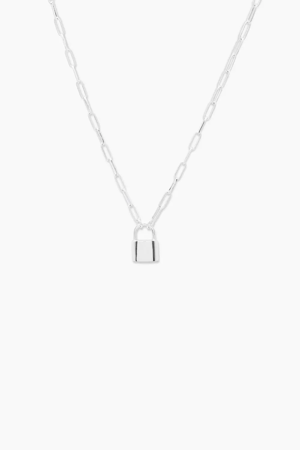 Gorjana Kara Padlock Charm Necklace In Silver 1