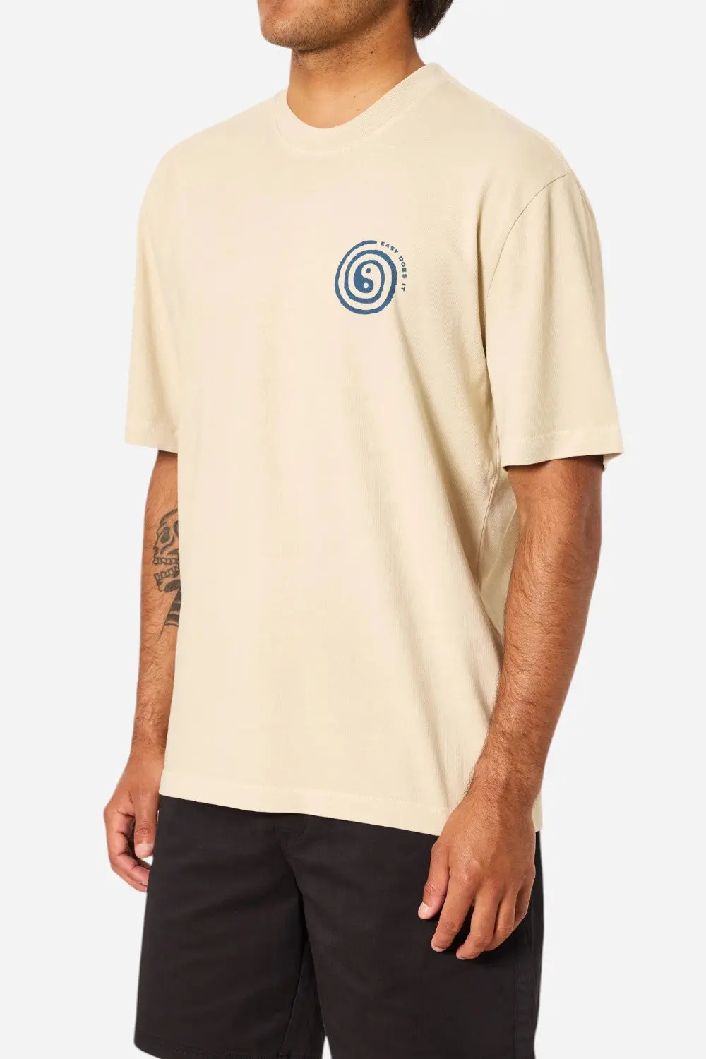 Katin Swirl Relaxed Tee In Pelican Pigment Dye 3