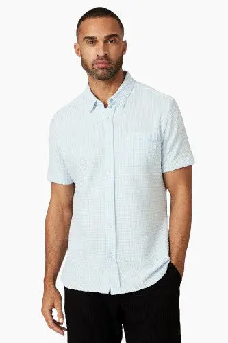 7 Diamonds Keaton Short Sleeve Shirt In Blue 1