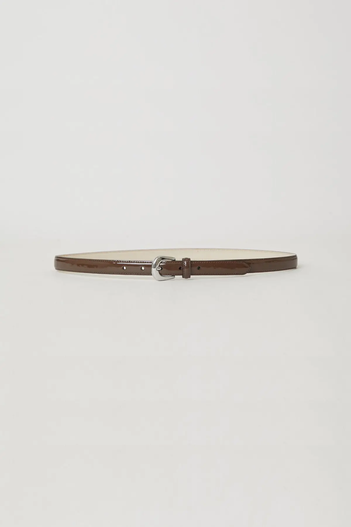 B-Low The Belt Kennedy Mini Patent Leather Belt In Chocolate Silver 1