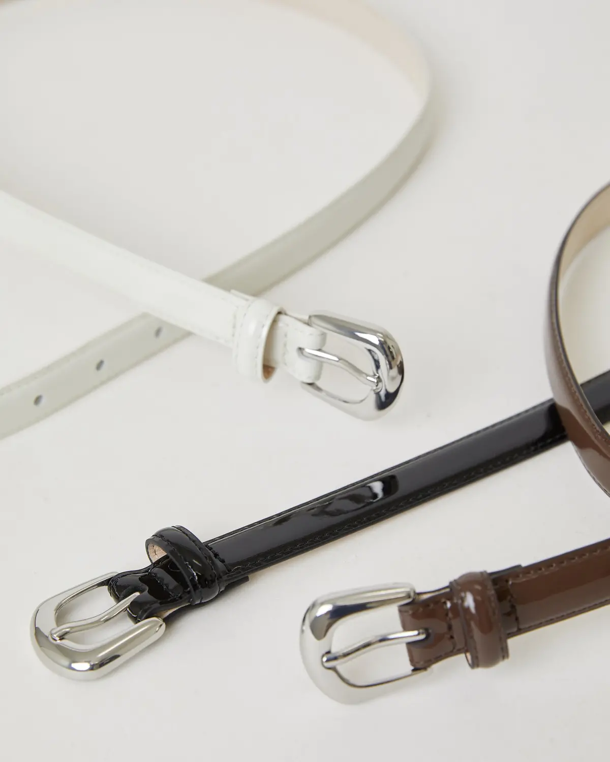 B-Low The Belt Kennedy Mini Patent Leather Belt In Chocolate Silver 3
