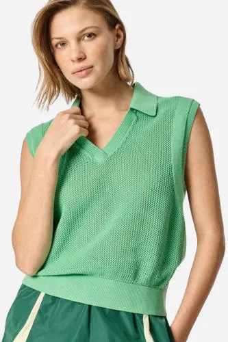 Oncept Kennedy Sleeveless Knit Polo In Cyber Green 1