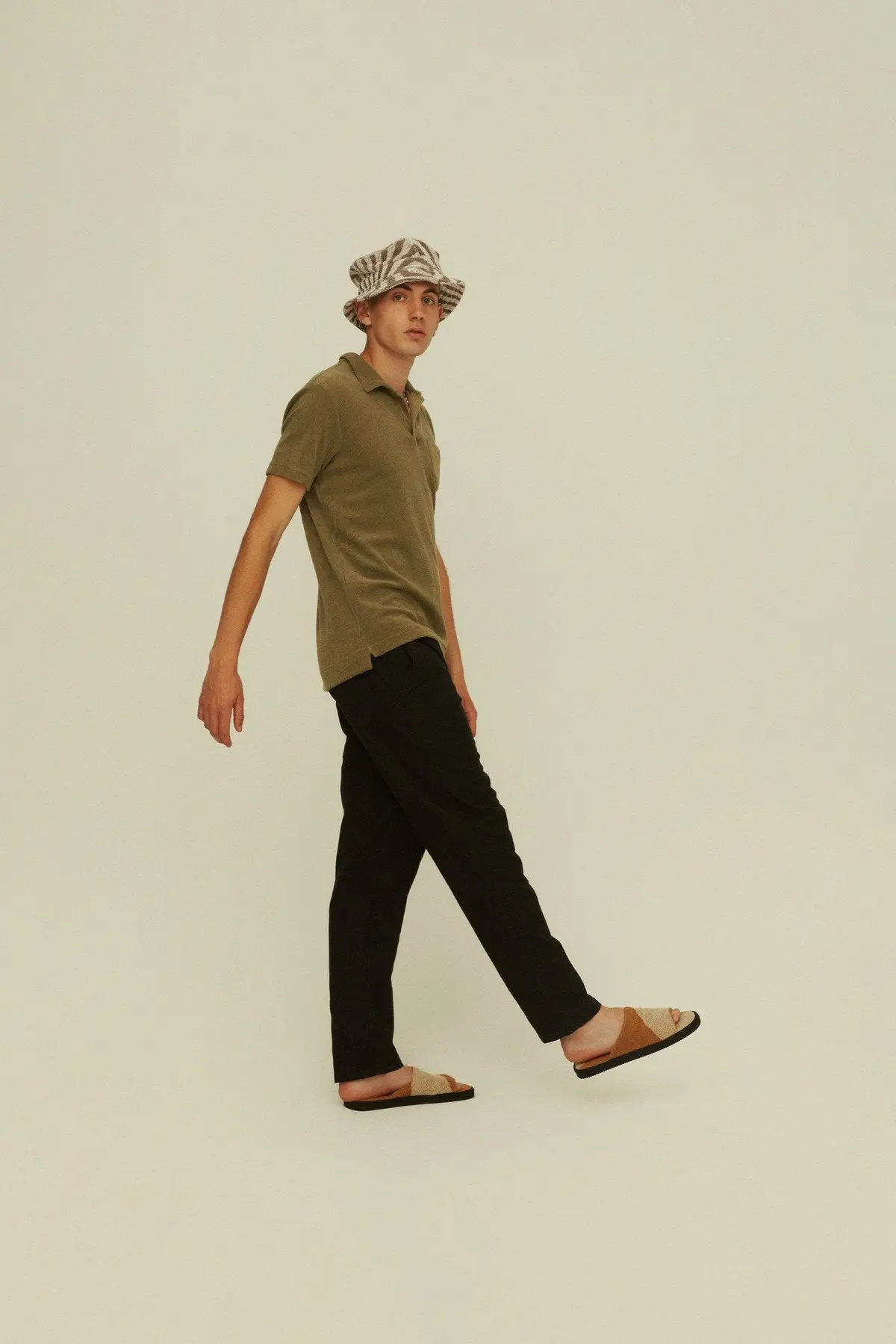 Oas Khaki Polo Terry Shirt 4