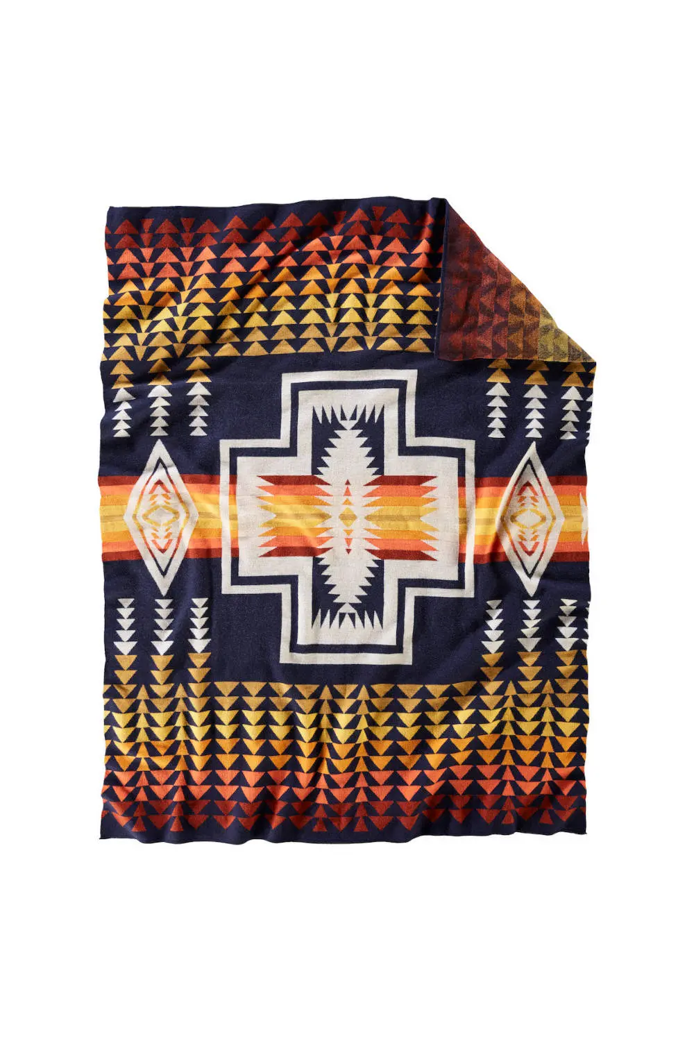 Pendleton Woolen Mills Knit Jacquard Throw Blanket In Harding Navy 1