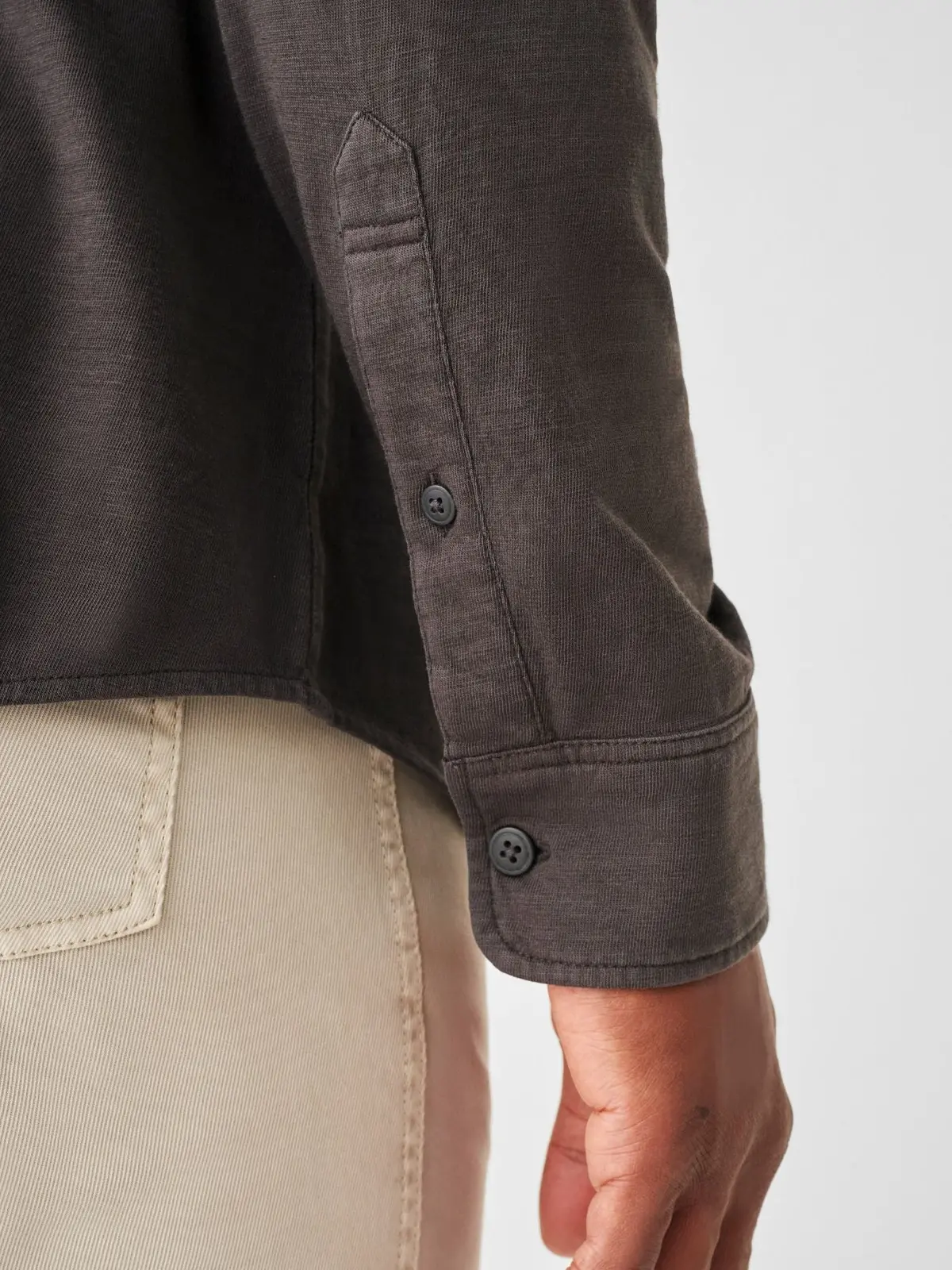 Faherty Knit Seasons Shirt Double Pocket In Washed Black 4