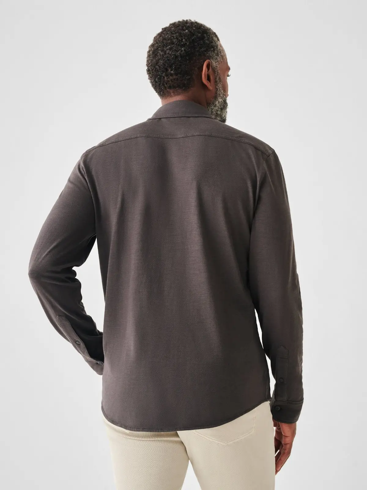 Faherty Knit Seasons Shirt Double Pocket In Washed Black 5