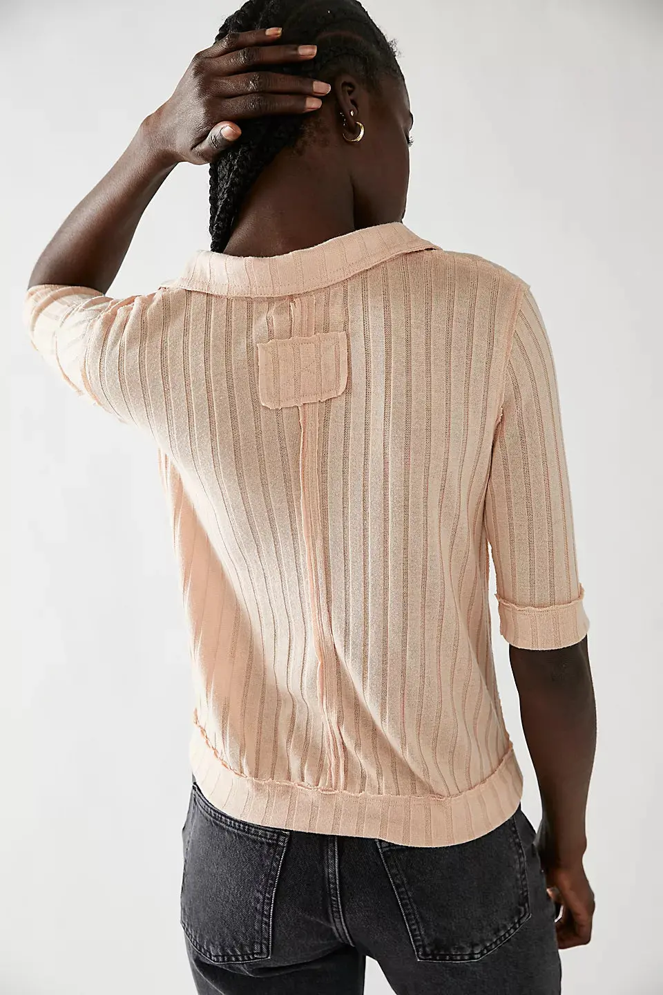 Free People Krystal Polo In Pretty In Peach Combo 2