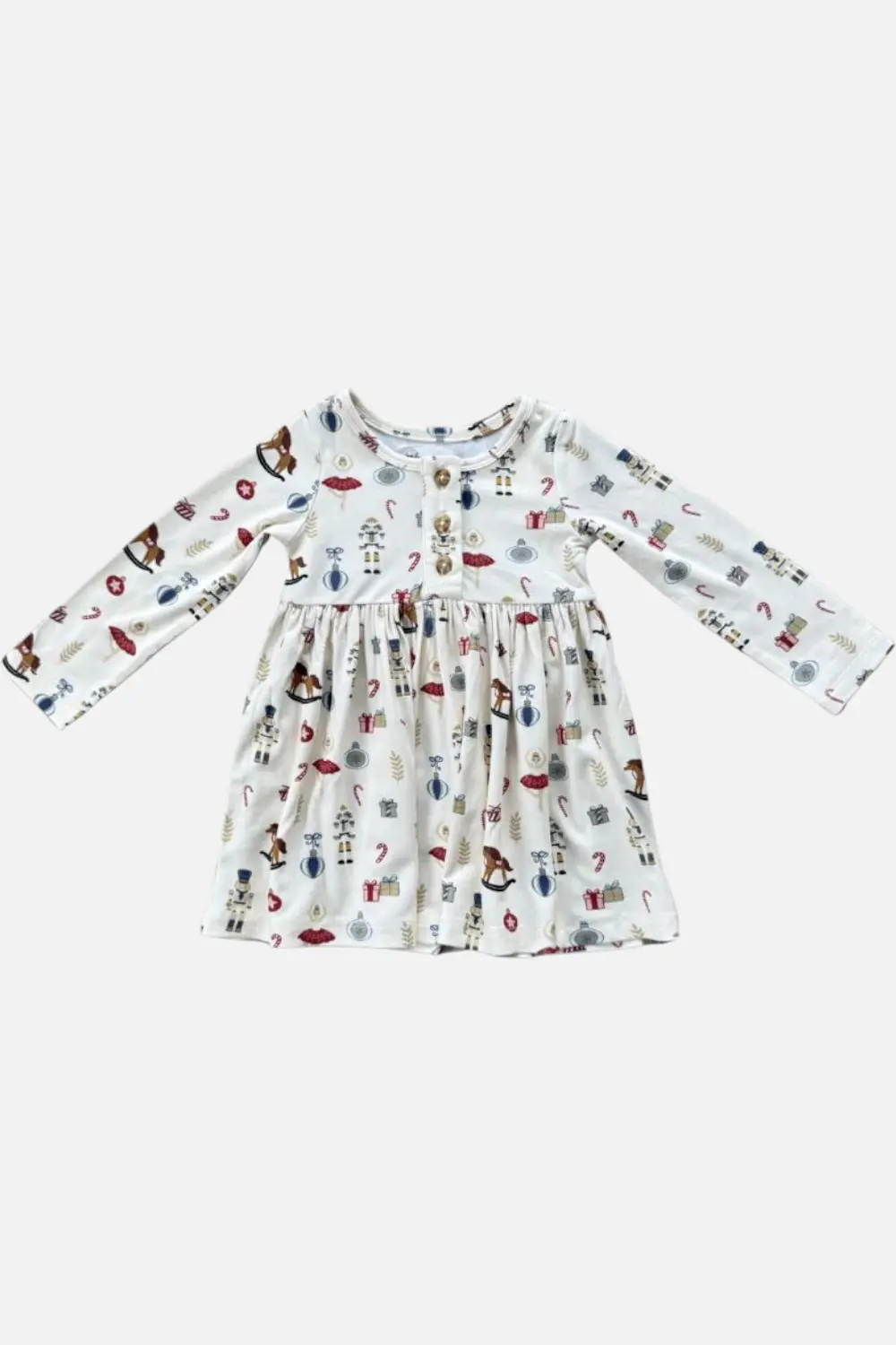 Babysprouts Toddler Long Sleeve Henley Dress Nutcracker 1