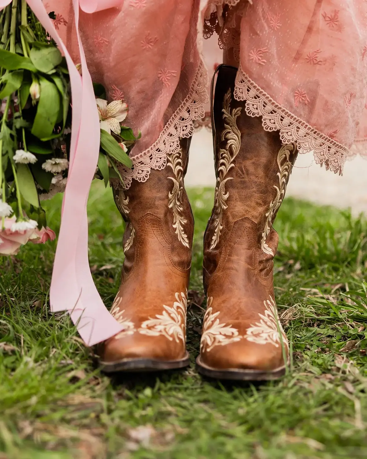 Bridle Bloom Embroidered Cowgirl Boots 1