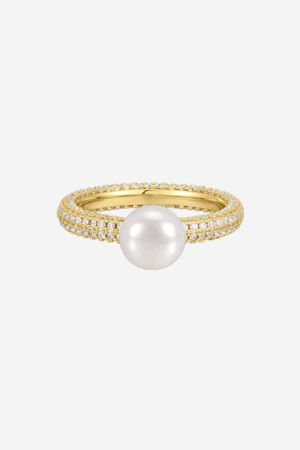 Luv Aj The Pearl Pave Amalfi Ring In Gold - Size 6 1