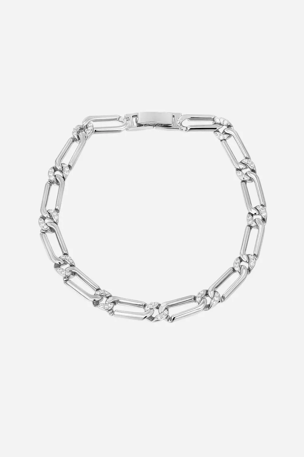Luv Aj The Two-Tone Pave Link Bracelet In Silver 1