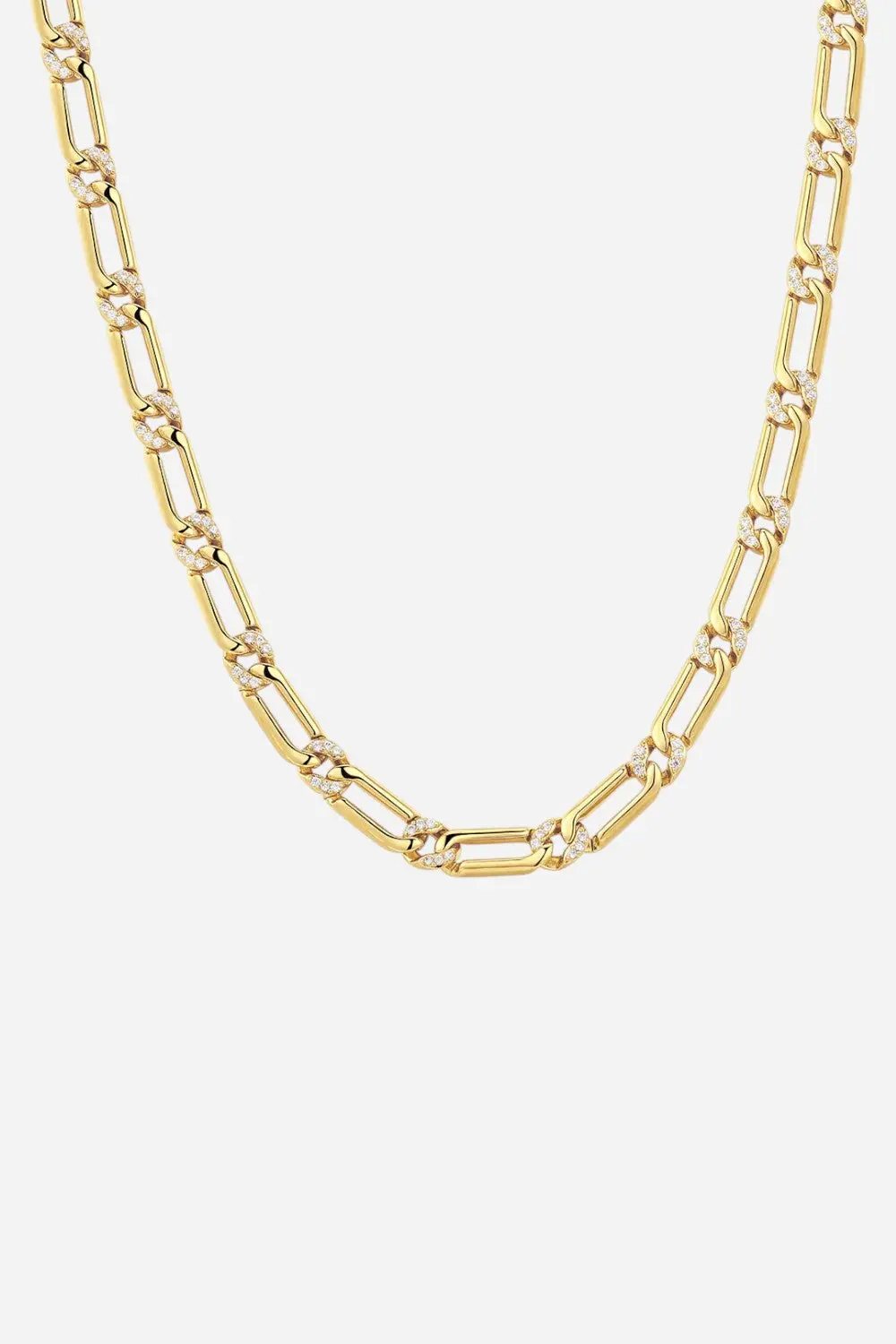 Luv Aj The Two-Tone Pave Link Necklace In Gold 1