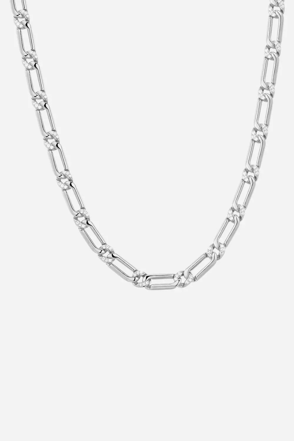 Luv Aj The Two-Tone Pave Link Necklace In Silver 1