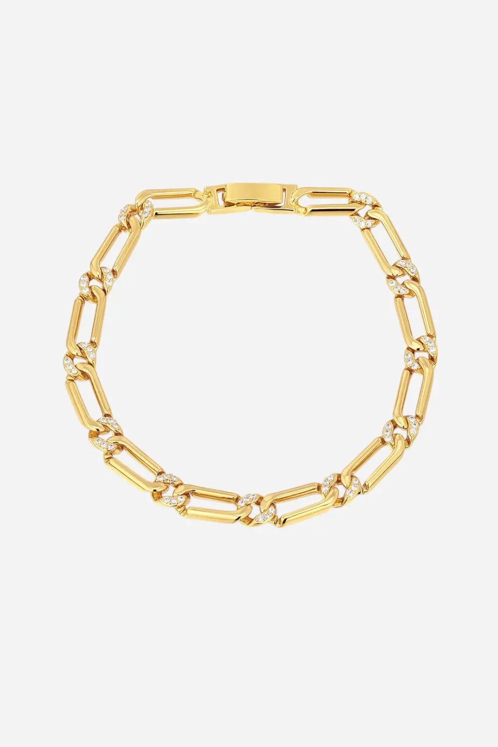 Luv Aj The Two-Tone Pave Link Bracelet In Gold 1