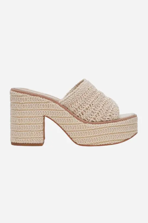 Dolce Vita Ladin Heels In Ivory Woven 1