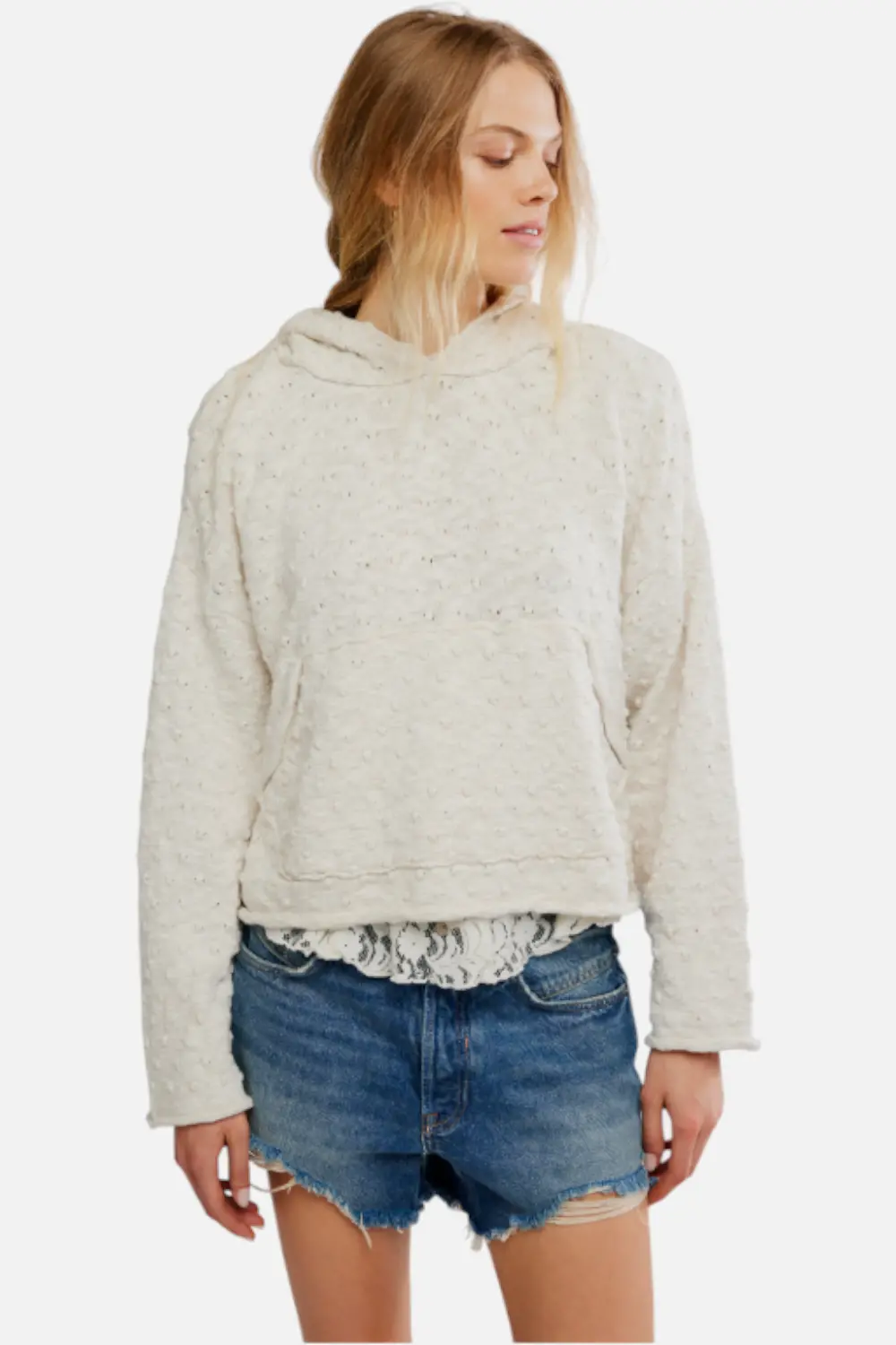 Free People Lake Side Hoodie In Marshmallow 1