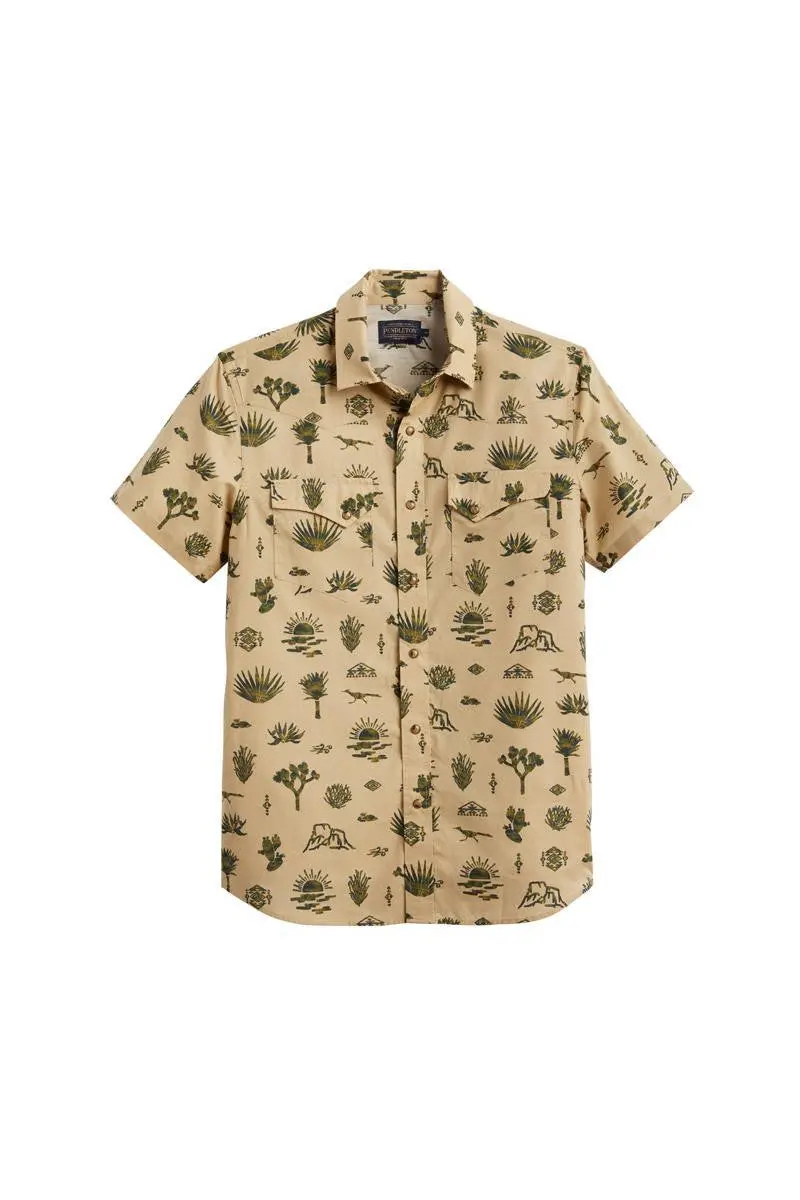 Pendleton Woolen Mills Laramie Shirt Short Sleeve Yuca Valley In Tan 1