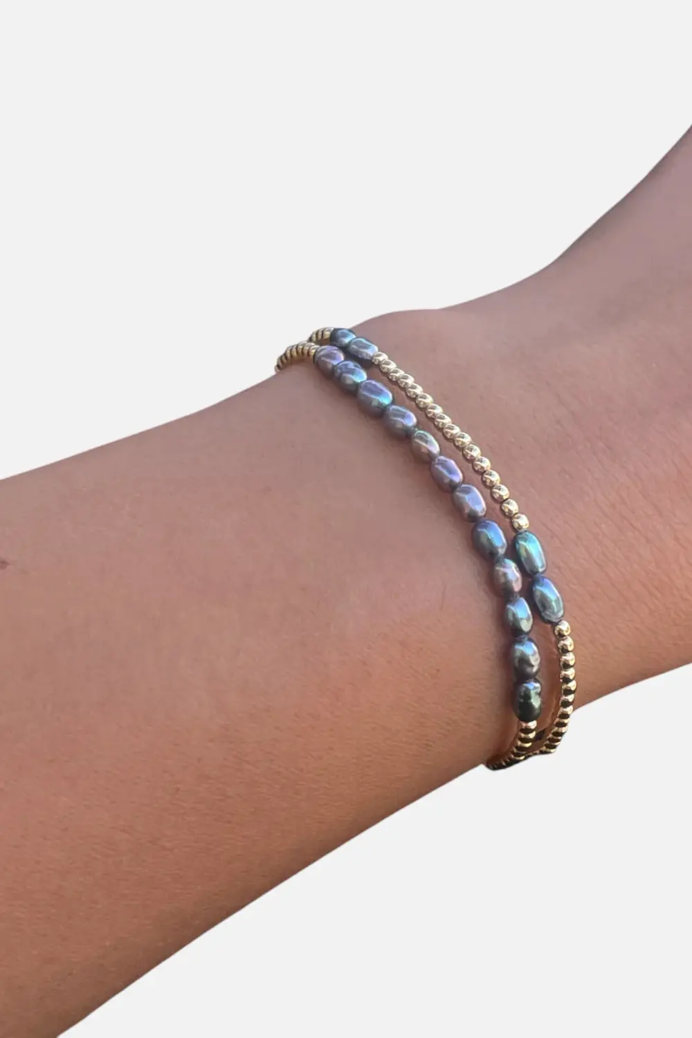 Karen Lazar Ember Pearl Braclet Stack 6.50" 1