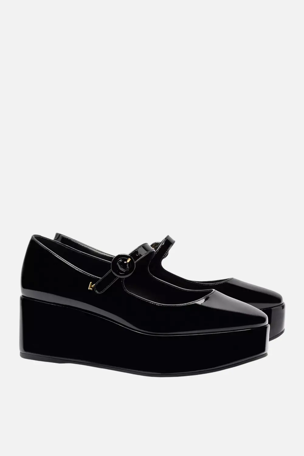 Larroude Blair Flatform In Black Patent 1