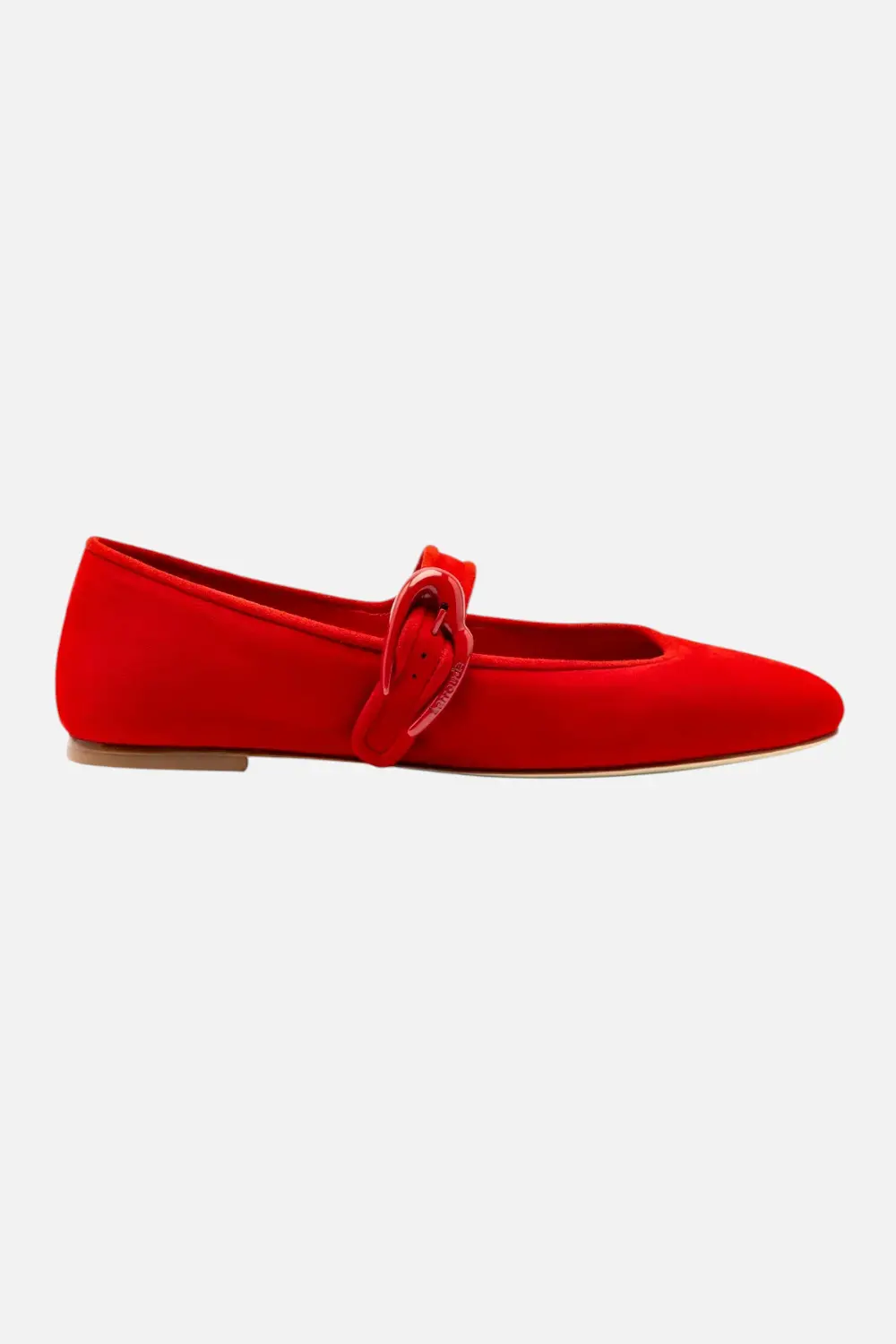 Larroude Verona Ballet In Scarlet Suede 1