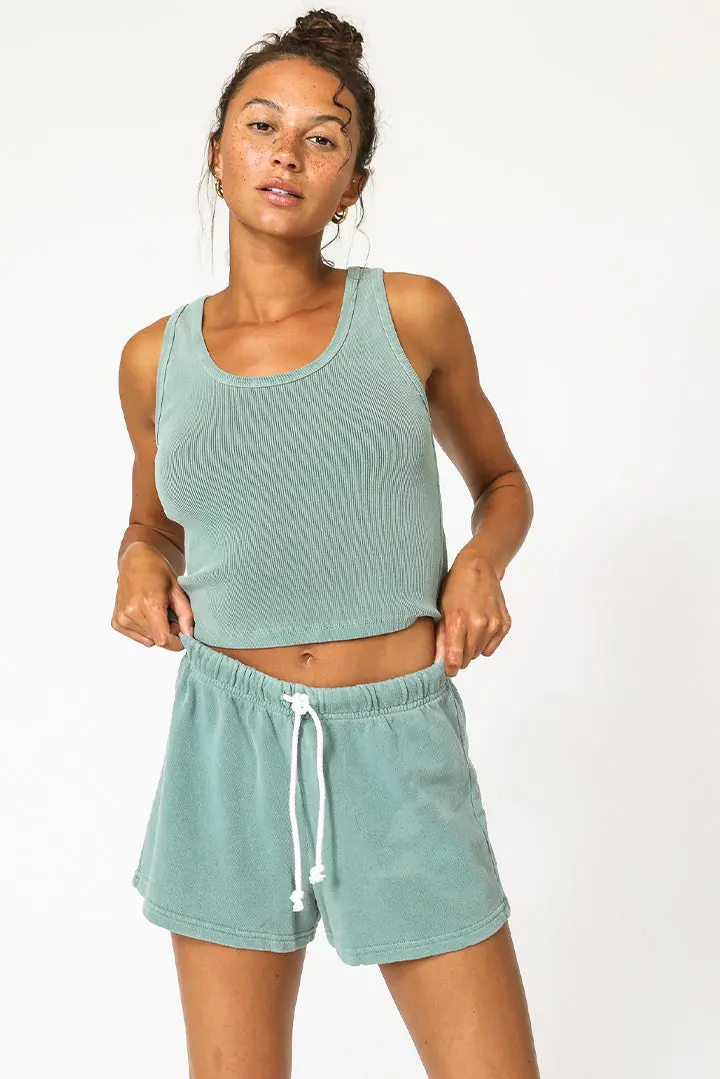 Layla Sweatshorts In Granite Green 1