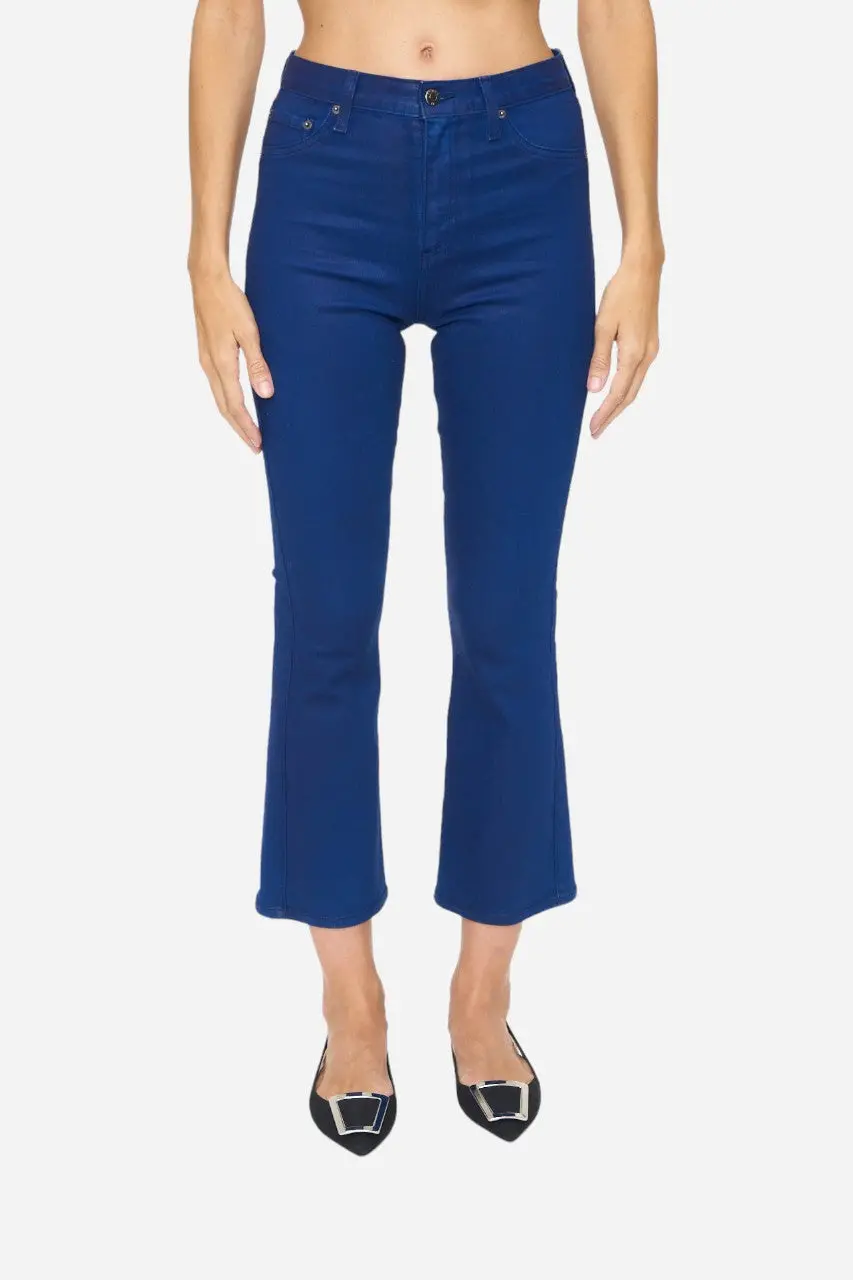 Pistola Lennon High Rise Crop Boot In Coated Sapphire 1