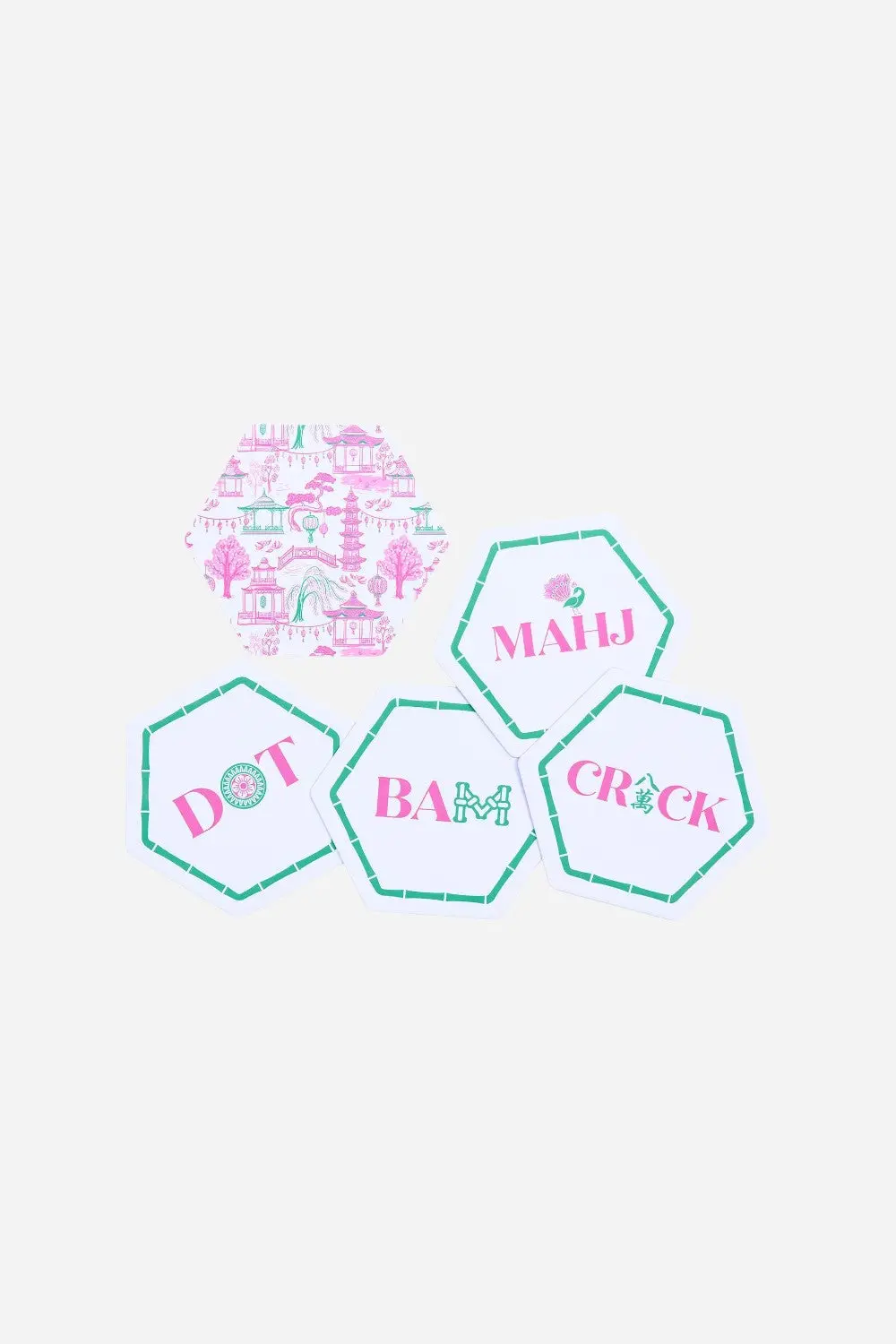 Let's Mahj Set Of 24 Heavyweight Paper Coasters In Gift Box 1