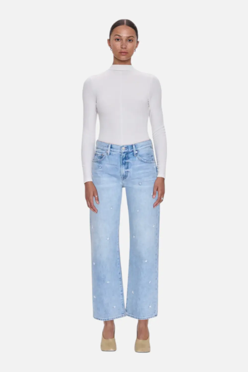Pistola Women's Lexi Mid Rise Bowed Straight Jean In Stellar Vintage 1